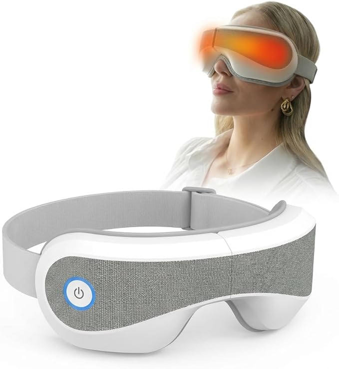 Eye Massager with Heat Air Compression &amp Vibration – Lightweight Heated Eye Mask with Bluetooth Music for Migraines Dry Eyes &amp Puffiness Relief Foldable Eye Therapy Gift for Women &amp Men