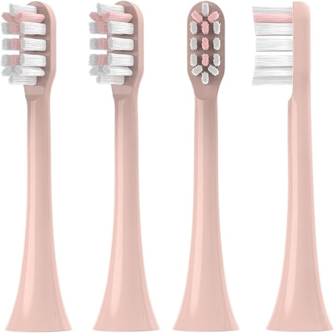 16Pcs Replacement Brush HeadsCompatible for SOOCAS V1/X1/X3/X5/X3U/X3PRO/v1/v2 Electric Toothbrush Soft Bristle Nozzles(Pink)