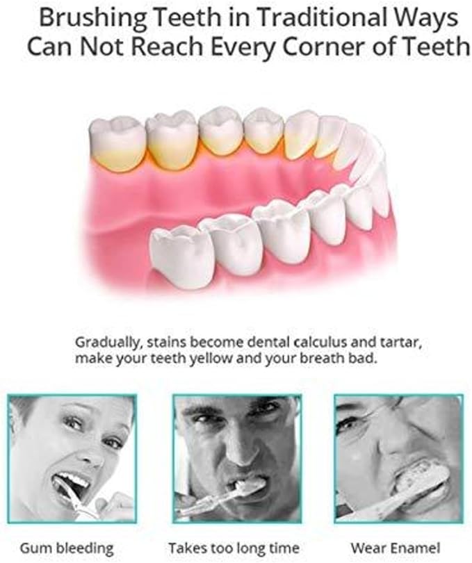 VIDECOR Automatic Electric Toothbrush for Adults 360 Degree Ultrasonic Electric Toothbrush 100% Food Graded Silicone Electric Travel U Shape ToothbrushPink