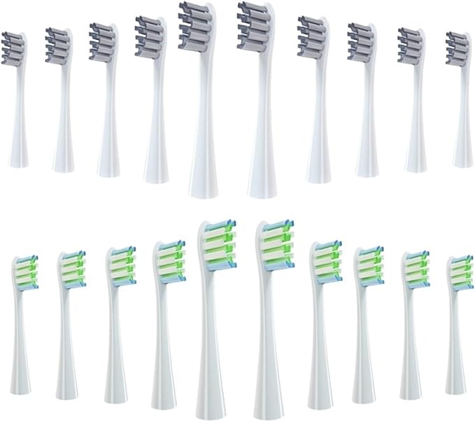 Brush Head ReplacementCompatible for Oclean Electric Toothbrush Soft Bristle X/X PRO/ Z1 Brushes Replaceable Fit(10 Grey 10 White)