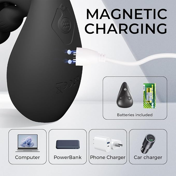Remote Silicone Control Prostrate Massage Kit with Water Resistant Play in Anywhere You Like (Black) for Man Rechargeable Body Massager with 12 Modes for Men Relax Massaging WR05