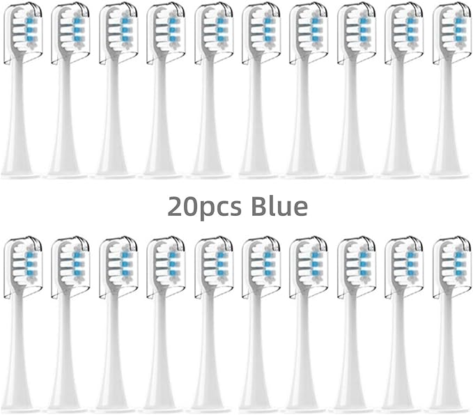 20Pcs Sonic Electric Toothbrush Head T300 T500 T700 Replacement Universal SuitableCompatible for XIAOMI/MIJIA Series(Brown)