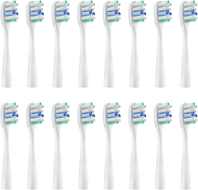 16pcs Replacement Toothbrush HeadsCompatible for Y1/Y1S/Y1pro/Y3/Y4/Y5/P1/P3/P4/P5/P10/U1/U2/U3/U4/U2S/U3S/F2/F1 Series(16white Whitening)