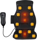 WELLHUT Massage Seat Cushion Back Massager with Heat 10 Vibration Nodes &amp 2 Heating Levels Back Massager for Pain Relief Massage Chair Pad Back Massager for Chair Home Office Use