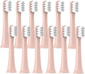 12 PCSCompatible for XIAOMI T100 Brush Heads Replaceable Sonic Electric Toothbrush Soft Bristle Clean Nozzles Refills Vacuum(12Pink)