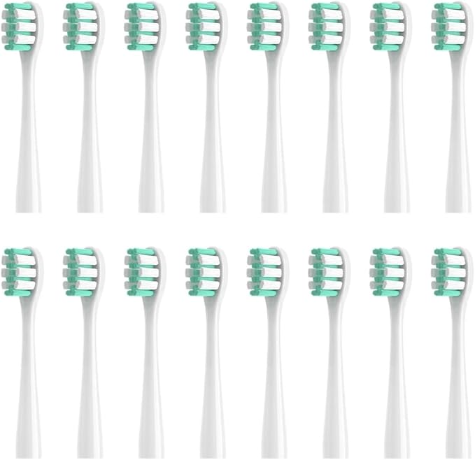 Toothbrush Replacement Heads Compatible for MT1 4/8/16pcs(16pcs White)