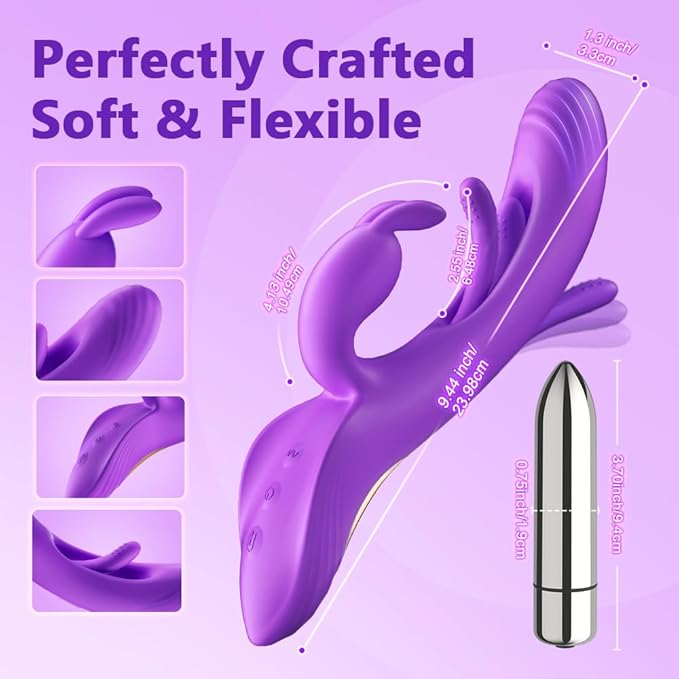 Portable Vibrating Massager -Clitioral Sucker Relaxes Muscles Viboators Toy 10 Modes Couples - for Body and Back Foot Silent Personal for Sports Massage Adult Tools Relaxation (Purlple2)