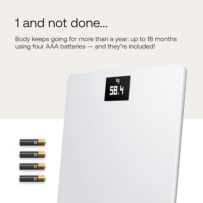Withings Body - Digital Wi-Fi Smart Scale with Automatic Smartphone App Sync BMI Multi-User Friendly with Pregnancy Tracker &amp Baby Mode