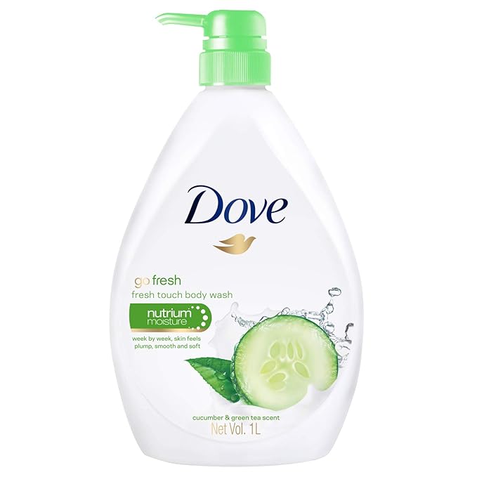 Dove Go Fresh Nourishing Body Wash Cucumber and Green - 33.8 Fl Oz / 1L x 2 Pack