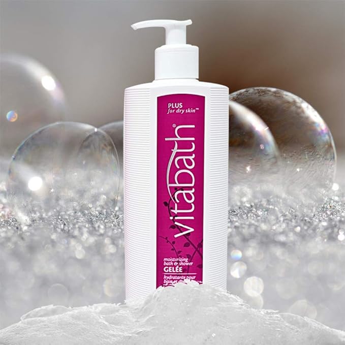 Vitabath Plus For Dry Skin Moisturizing Bath &amp Shower Gel Wash Replenishing Oils Deeply Hydrate &amp Soothe Dryness Body Cleanser Skin Restore &amp Foaming Gelee Bath - 32 oz