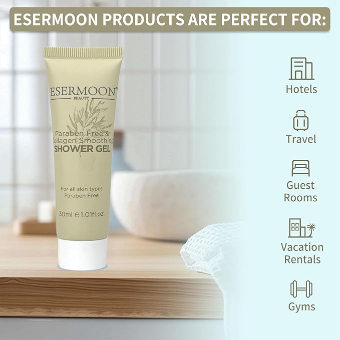 Travel Size Body Wash - Bulk Mini Body Wash Travel Size for Hotels Gyms Refreshing Scent Eco-Friendly (1oz100 Pack)