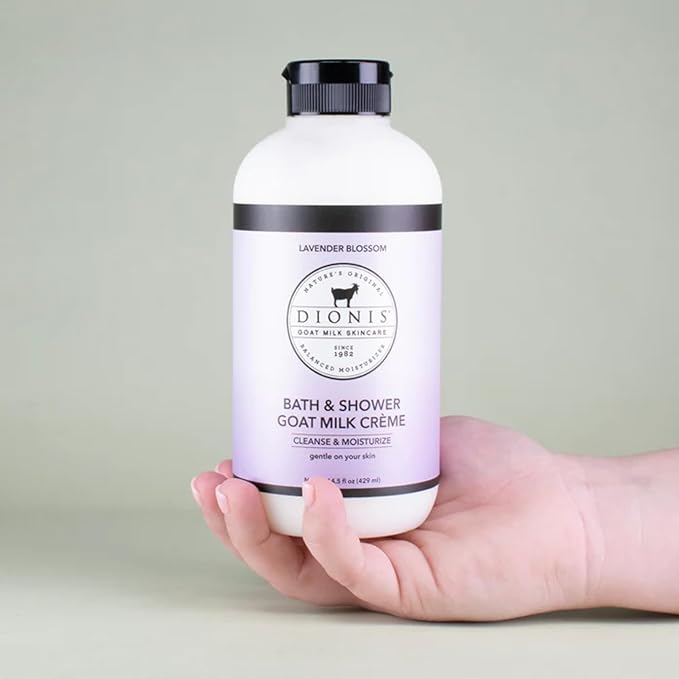 Dionis Goat Milk Bath Soap &amp Liquid Shower Crème Lavender Blossom 14.5oz (Pack of 1)
