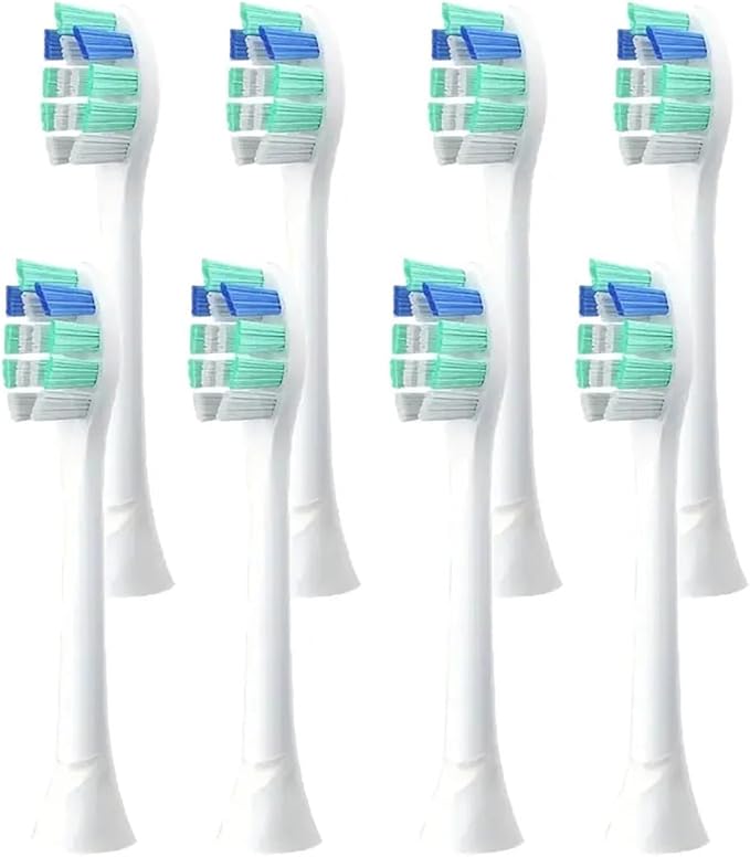 Compatible for Replacement Toothbrush Heads for HX6730/HX6721/HX3216/HX9362/HX3210/HX6013/HX9063/HX6063 Bright White Brush Nozzles C3 W3(8pcs)
