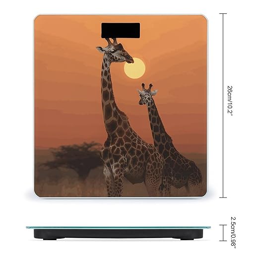 Giraffe at Sunset Bathroom Scale Ultra-Bright Liquid Crystal Screen Weight Scale Accurate Bathroom Body Scales for Body Weight Bathroom Pet Home Bedroom Gift-Giving