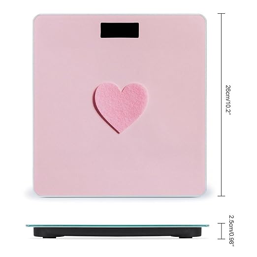 Pink Heart Scale for Body Weight Digital Bathroom Scale Precision Smart Weighing Scales with Clear LED Display Accurate High Precision Scales Weighing Machine