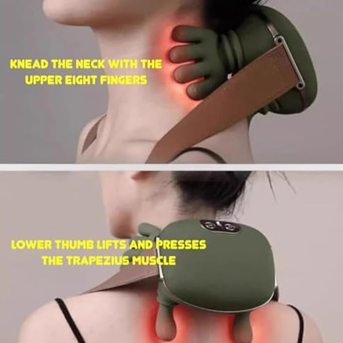 Neck Massager with Hands -Bionic Human Hand 4d Kneading Massage Relieves Neck Stress and Fatigue Relaxes Muscles Adjustable Intensity