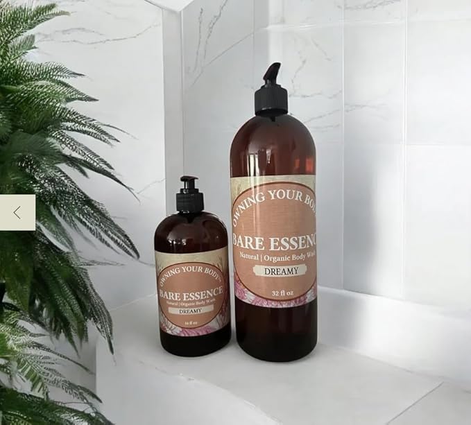 Bare Essence Natural Body Wash – Gentle Moisturizing Cleanser with Organic Ingredients – Nourishing Daily Shower Gel for Soft Healthy Skin (16 OZ Dreamy)