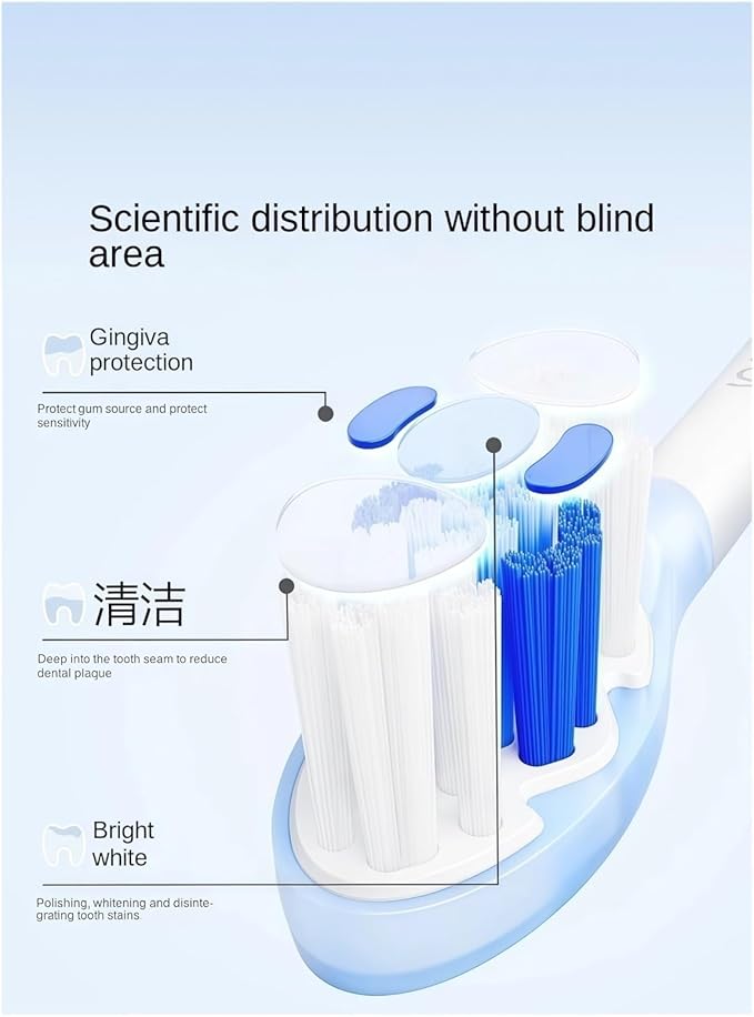 Electric Toothbrush Heads Replacement Compatible with SOOCAS X1 X3 X3U X5 Teeth Brush Replacement Heads(4 pcs White)