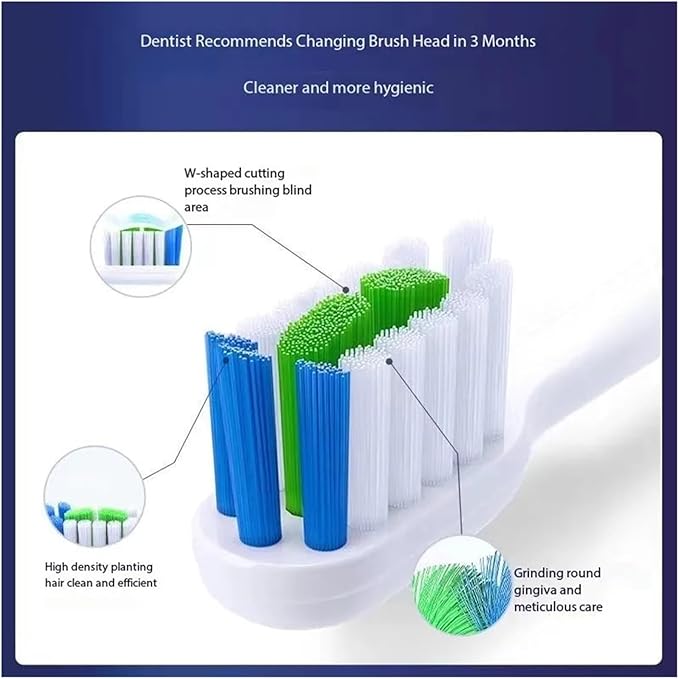 18pcs Replacement Toothbrush Head Compatible for 2S/LBE0611B/LBE0657/LBE203552B/LBT203532A Brush Bristles