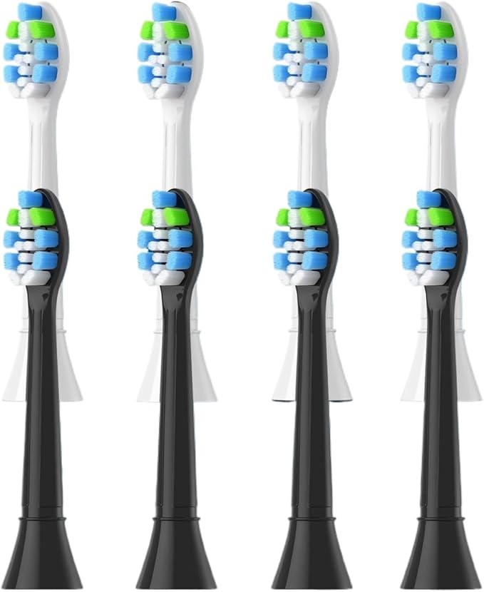 4-16Pack Replacement Toothbrush Heads Compatible for Philips Sonicare Electric Tooth Brush Refill(4White 4Black)