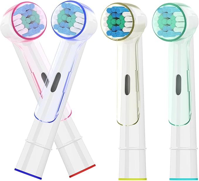 4 Pcs Replacement Brush Heads with Toothbrush Head Dustproof Protective Covers SetCompatible for Oral BElectric Toothbrushes(White-Clear)