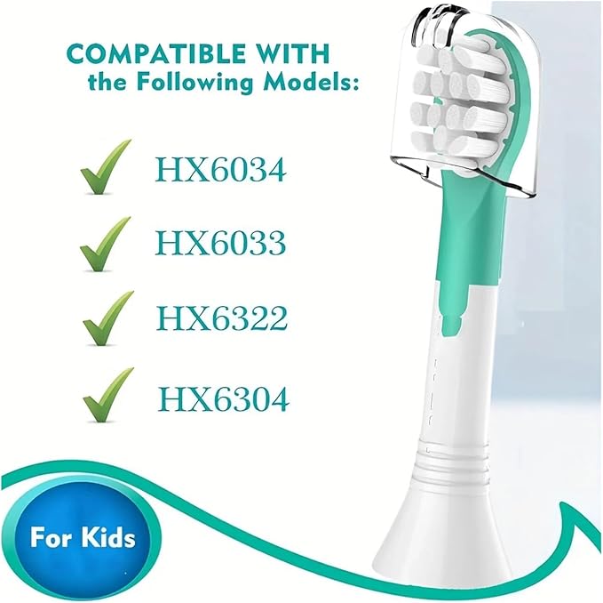 Set of 4 Replacement Toothbrush Heads Compatible for with HX6042 HX6032 HX6311 HX6312 and Other Electric toothbrushes