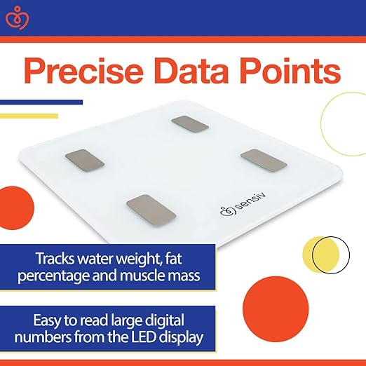 Body Analyzer Bluetooth Smart Scale - Tracks and Records 10 Measurements - User-Friendly app - Sleek Stylish Design