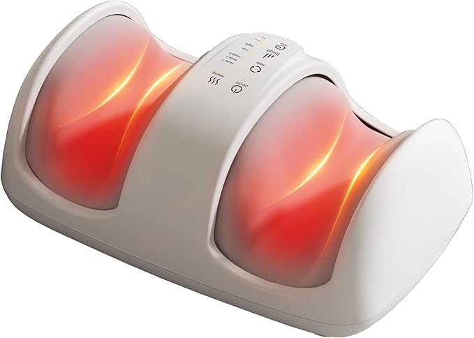 Foot and Calf Massager with Heat Cloud Foot Massager for Neuropathy Plantar Fasciitis and Circulation Shiatsu Foot Massager Machine with Massage Roller for Pain Relief Gifts for Women/Men