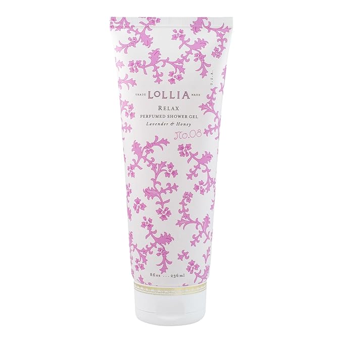 LOLLIA Relax Shower Gel 8 fl. oz. – Lavender &amp Honey – Scented Shower Gel Shea Butter Body Wash Bath Wash for Women Moisturizing Body Wash