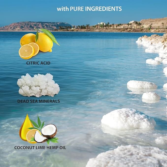 Dead Sea Collection Hemp &amp Coconut Lime Body Wash for Women and Men – with Pure Dead Sea Minerals - Cleanses and Moisturizes Skin - Pack of 2 (67.6 fl. oz)