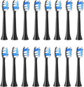 P11 T9 P80 Electric Toothbrush Heads Compatible with Toothbrush4/8/16pcs(16BLACK)