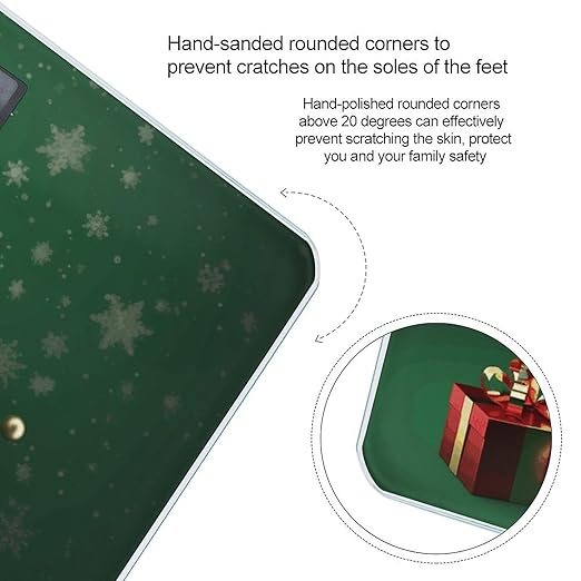 Round Ball Christmas Tree Bathroom Scale Large LCD Backlight Display Digital Scale Rounded Corners Body Scales Automatic Power On/Off Bathroom Scales for Home Bedrooms