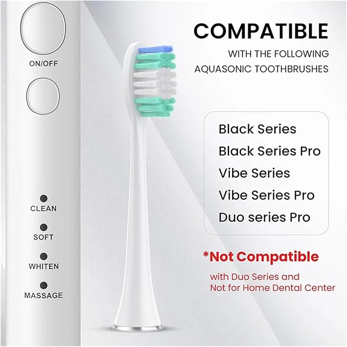 10 Pieces Large Brush Head Crescent-Shaped Bristles Compatible for Aquasonic Series Electric Toothbrush Soft Bristle Deep Clean Teeth(1)