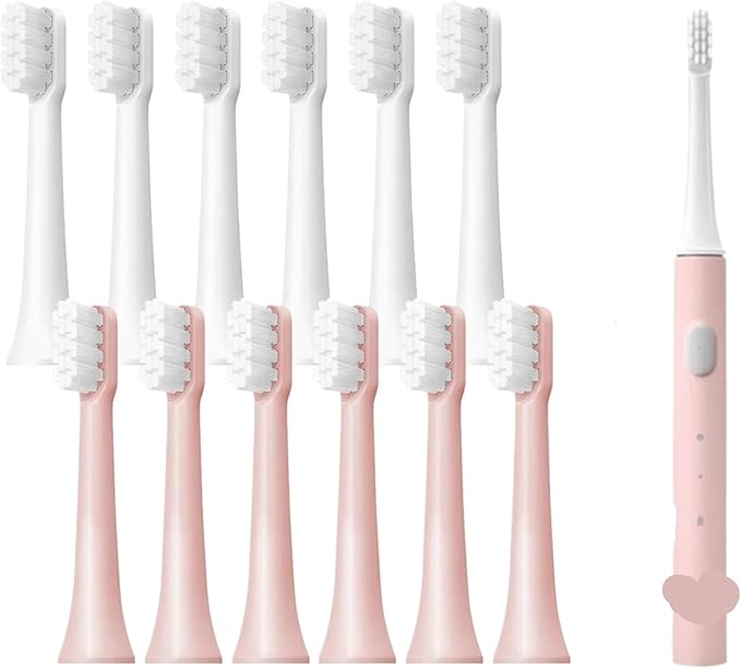 6/12Pcs Replacement Brush Heads for XIAOMI MIJIA T100 Mes603 Electric Toothbrush Vacuum Dupont Soft Bristle Suitable Nozzles(T100-WH-12PCS)