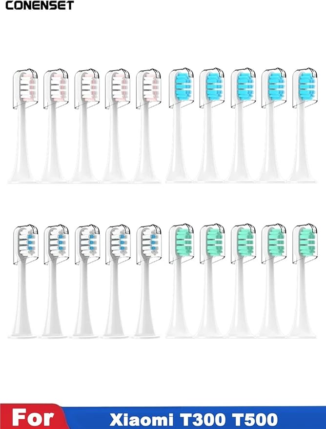4pcs Replacement Brush HeadsCompatible for Xiaomi Mijia T300 T301 T500 Sonic Electric Toothbrush Head Soft Bristle Nozzles(1)