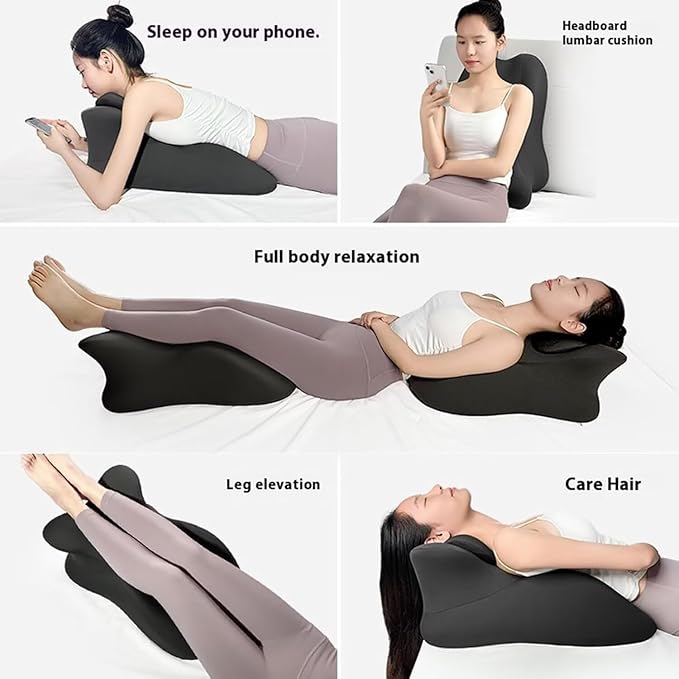 Moodie Memory Foam Wedge Pillow 27° Ergonomic Support for Sleep Reading Back Pain (60 * 40 * 30cmLight Gray)