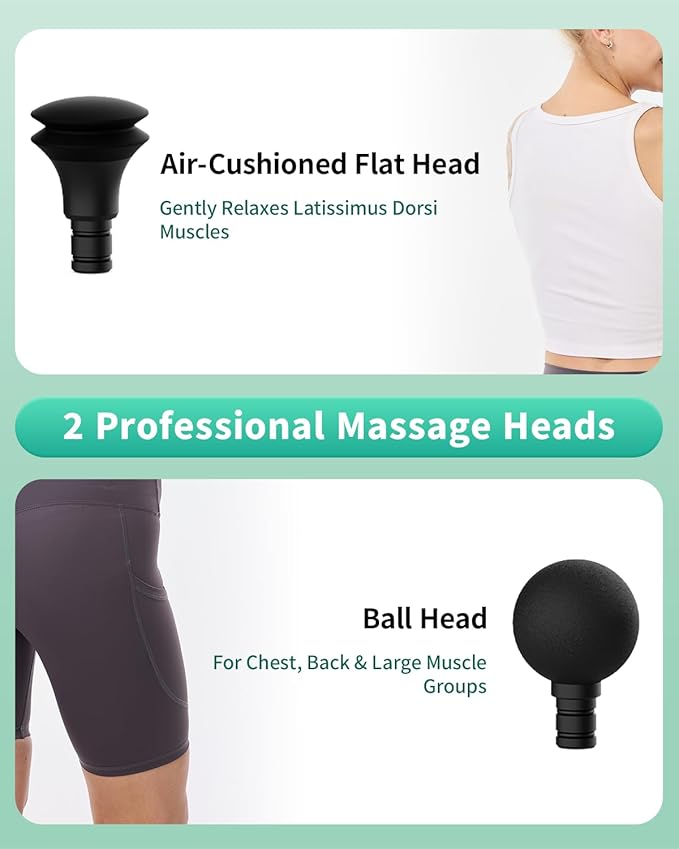 2-in-1 Massage Gun &amp 2 Massage Heads