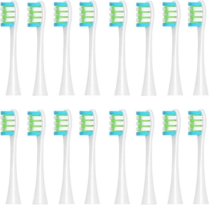16pieces Replacement Brush Heads Compatible with Oclean SonicX/X Pro/ Z1/ SE / F1 / One / PW01/03/05/07/09 P5 Electric Toothbrush Heads(16 White)