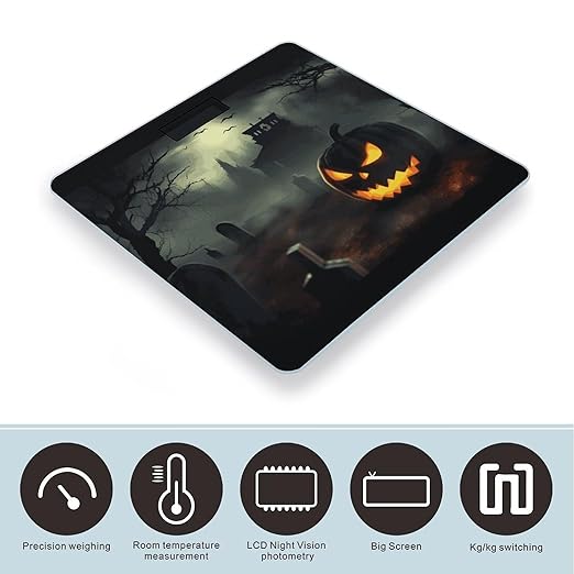 Halloween Horror Bathroom ScaleHighly Accurate Digital Weighing Machine for People Bright LED Display Weight Scale for The Aldult Home Use