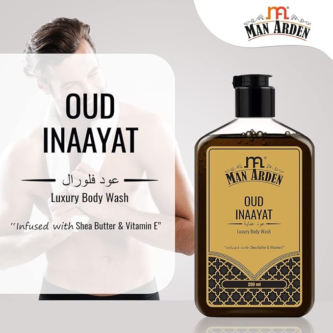 Man Arden Oud Inaayat Luxury Body Wash Infused With Shea Butter &amp Vitamin E 250ml
