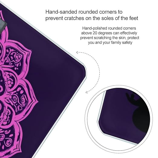 Men's Smart Scale for Body Weight Digital Bathroom Weighing Scale Automatic Switch Energy Saving Scale Seven Chakra Yoga Meditation Lotus Purple Mandala