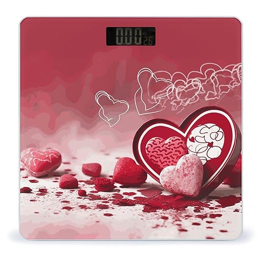 Valentine Day Bathroom Scale Ultra-Bright Liquid Crystal Screen Weight Scale Accurate Bathroom Body Scales for Body Weight Bathroom Pet Home Bedroom Gift-Giving