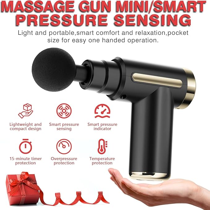 Massage Gun Deep Tissue for Athletes Percussion Muscle Massager with 12 Speed 4 Massage Gun Head for Back Neck Body