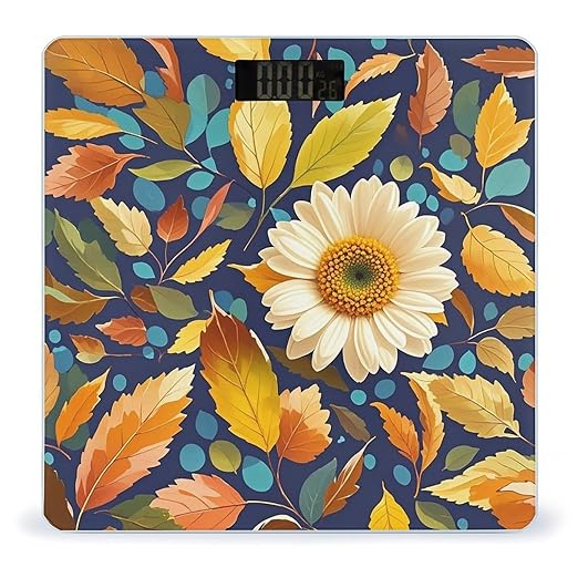 Leaves and Flowers Scale for Body Weight Digital Bathroom Scale Accurate Smart Weight Scales with Large Display Weighing Machine High Precision Scales