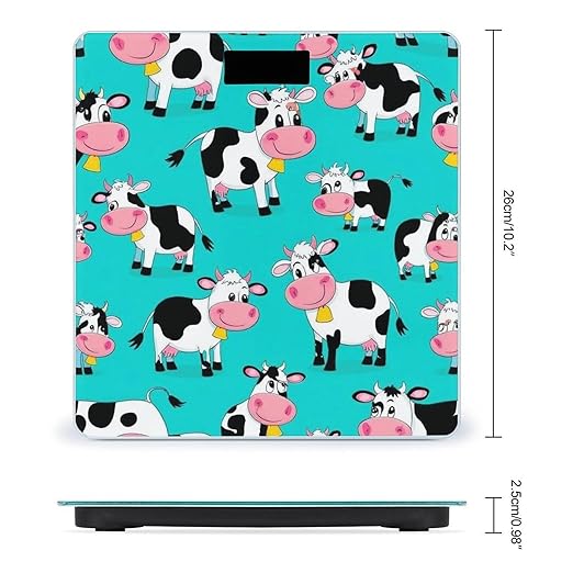 Men's Smart Scale for Body Weight Digital Bathroom Weighing Scale Automatic Switch Energy Saving Scale Cute Cartoon Cow
