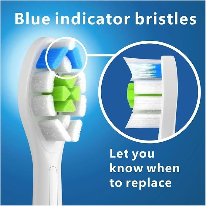 8 Replacement Brush Heads Compatible for Sonic Toothbrush HX6063 with Hygiene caps Suitable for Electric toothbrushes3(White B)