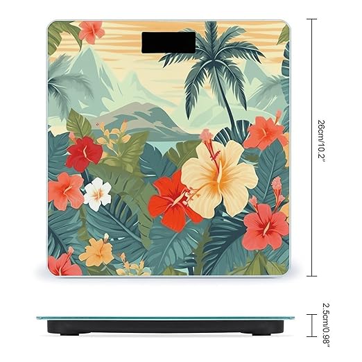 Summer Hawaiian Smart Scale for Body Weight Accurate Bathroom Scale with LED Display Digital Weight Scales Weighing Machine High Precision Scales for Bath Home