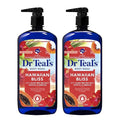 Dr Teal's Hawaiian Bliss Body Wash with Alaea Red Sea Salt Papaya and Hibiscus Magnesium and Essential Oils 24 Fl Oz 2 Pack