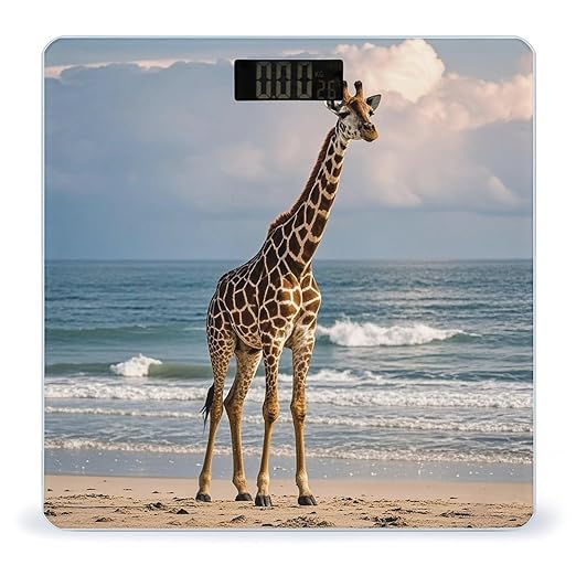 Giraffe on The Beach Scale for Body Weight Digital Bathroom Scale Accurate Smart Weight Scales with Large Display Weighing Machine High Precision Scales