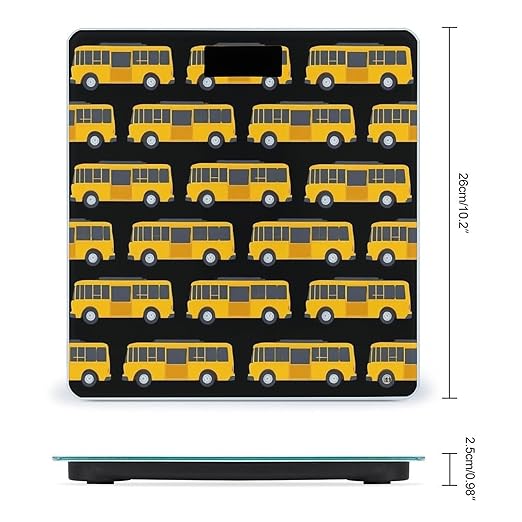 Men's Smart Scale for Body Weight Digital Bathroom Weighing Scale Automatic Switch Energy Saving Scale Black Yellow School Bus